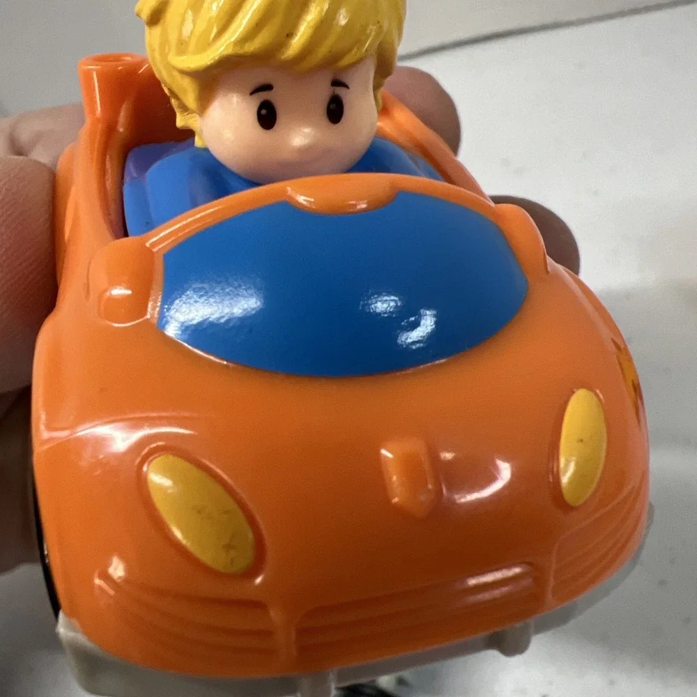 Fisher-Price Little People Wheelies lot of 3 Eddie, Superman, And Hot Rod